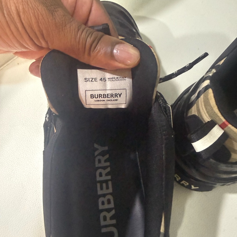 Burberry Red and Black High-Top Sneakers - Picture 7 of 7